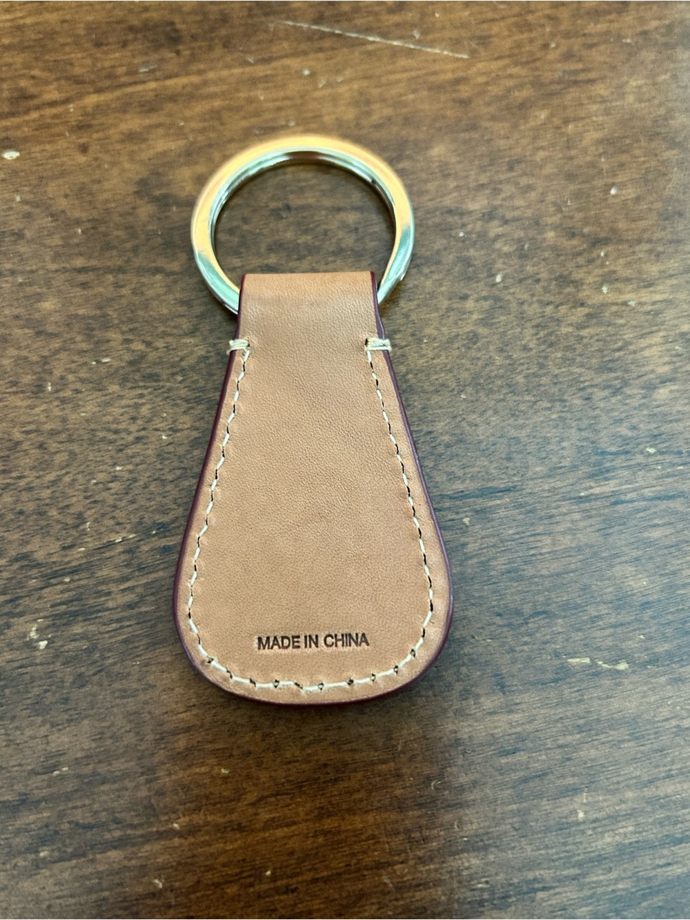Vintage DOONEY & BOURKE Light Brown Leather Keychain FOB DB Embossed Keyring - Picture 2 of 3